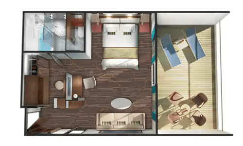 A large cruise ship sailing in the ocean.